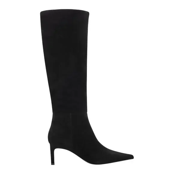 Marc Fisher Women's Eva Suede Pointed Toe Knee High Boots Black Size 5 1/2 - Picture 2 of 4